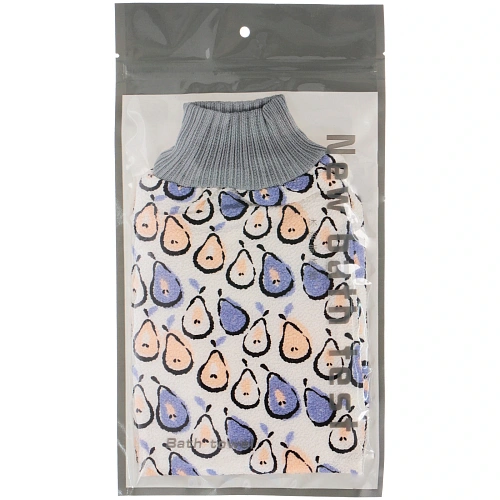 Мочалка - варежка скрaбирующая  Premium - DEPALMA, цвет белый  фиолетовый, 225145см  (ZIPпакет)_5