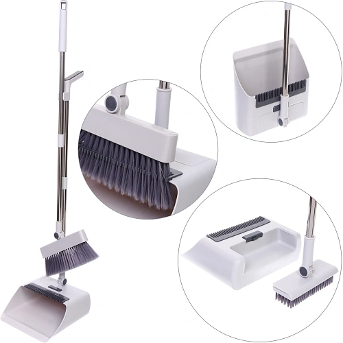 Набор для уборки 3в1, совок,  две щетки для пола, водосгон "Клио"
