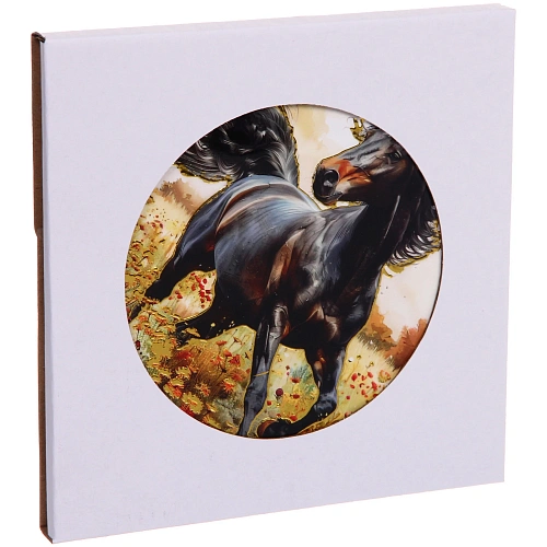 Подставка под горячее керамика 16см Дикий мустанг_4