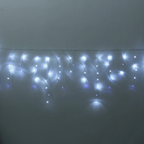 Гирлянда для дома БАХРОМА "Мерцание" ш3м* в0,3/0,5/0,7 см 100 ламп LED, прозрачн.провод,1 реж, IP-20, Белый (возможность соединения)