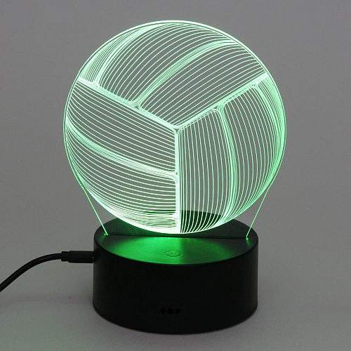 Светильник ночник 3D-Мяч на пластиковой подставке, с включателем USB_8