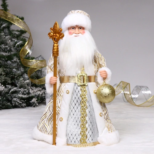 Дед Мороз музыкальный "Золотое руно" 50 см (золотая шубка)