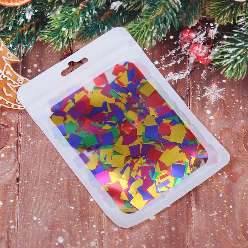 Конфетти Квадрат 15 г (1 см), Мультицвет_5