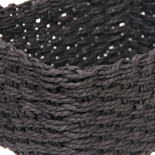 Корзинки интерьерные для хранения 3шт в наборе ПАРНАУ, цвет черный, 161110161110251811,5см (лейбл)_8