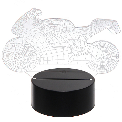 Светильник ночник 3D-Мотоцикл на пластиковой подставке, с включателем USB_3