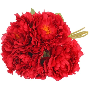 Искусственные цветы "Пионы" 28см букет 6 шт красные