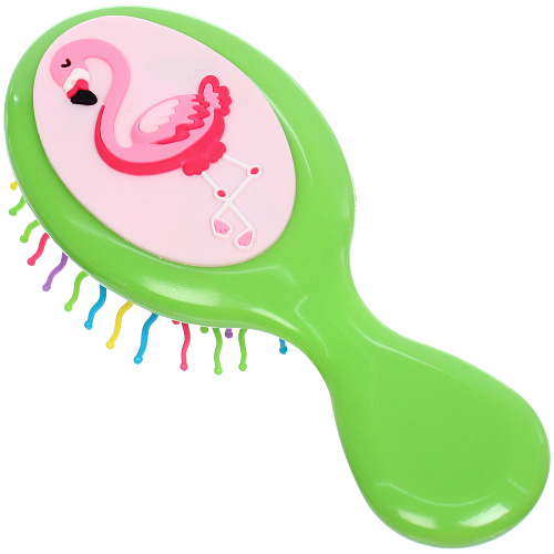 Расческа массажная детская МИЛА, фламинго, цвет зеленый, 145,5см (блистер)_3