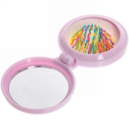 Расческа массажная детская складная КАРАМЕЛЬ, звезда, цвет сиреневый, d-6см (пакет с подвесом)_5