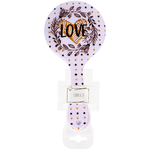 Расческа массажная круглая форма КОЛЛЕКЦИЯ ИМАНИ - АМОР, микс 4 дизайна, 2210см (PVC подвес)_6