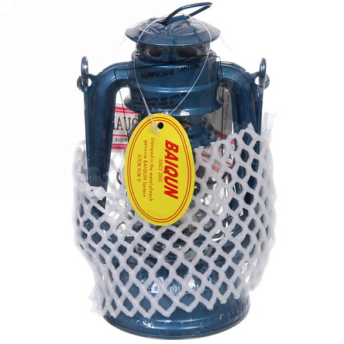 Лампа керосиновая Винтаж 19см 110мл переносная, цвет голубой_5