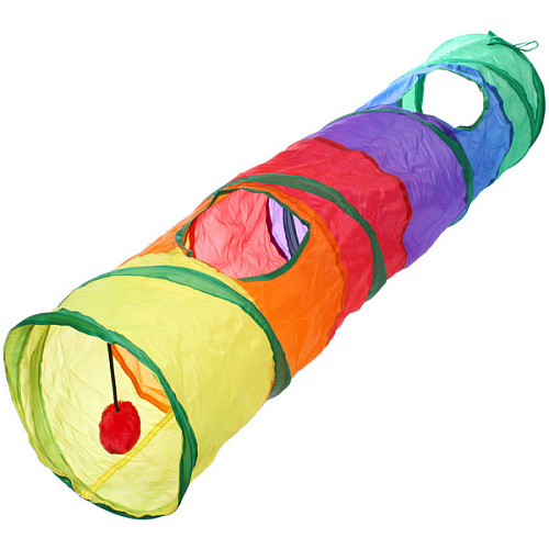 Игровой туннель для животных "МурМяу", цвет как на фото, 120*24см