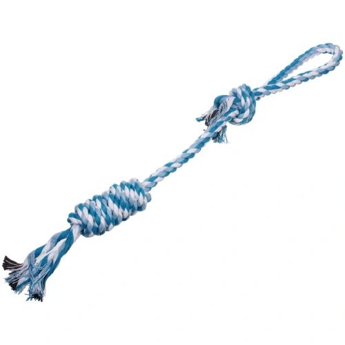Игрушка - канат для собак средних и крупных пород "НЕСКУЧАЙКА", цвет синий/голубой, 47см
