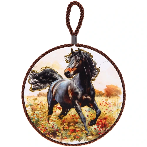 Подставка под горячее керамика 16см "Дикий мустанг"