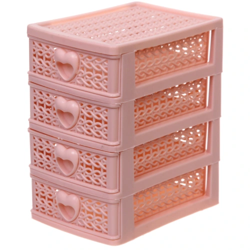 Комод малый "ПАЛЕРМО", цвет пудровая роза, 4 отделения, 13*9*15см
