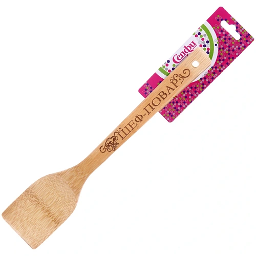 Лопатка бамбуковая 30*6см "Шеф-Повар" Селфи