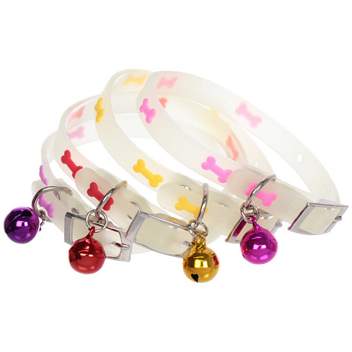 Ошейник для кошек с колокольчиком 130см Neon-Кость светящийся Ultramarine_11