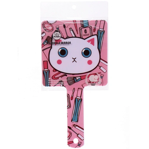 Зеркало косметическое КОТИКИ, микс 4 дизайна, 23,412см (PVC подвес) _9