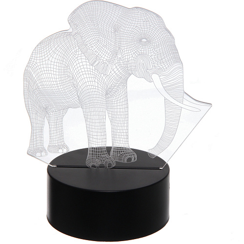 Светильник ночник 3D-Мамонт на пластиковой подставке, с включателем USB_3