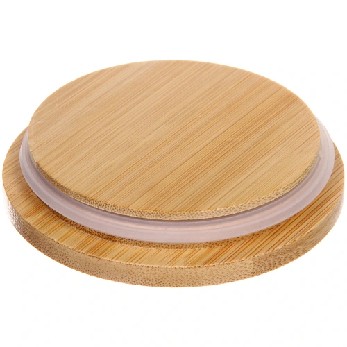 Банка для хранения керамическая Цветочная грация 260мл с бамбуковой крышкой_3