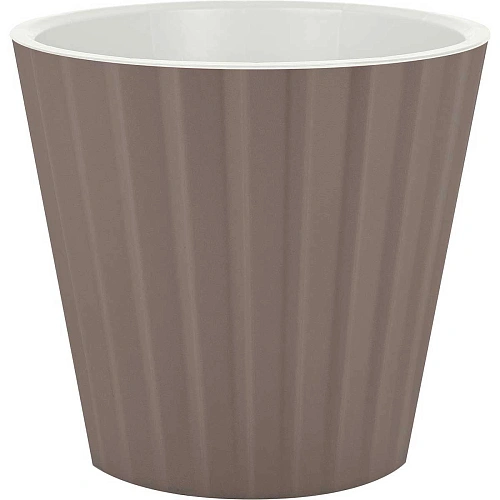 Горшок для цветов пластиковый 2л d-16см "Sand" с дренажной вставкой, французский платан