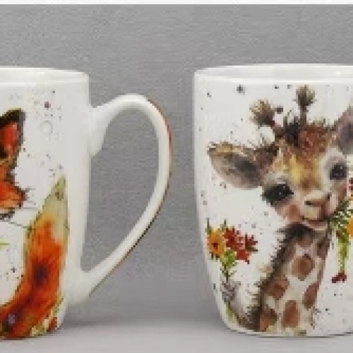 Кружка керамическая 350мл "Пушистые друзья", микс рисунков