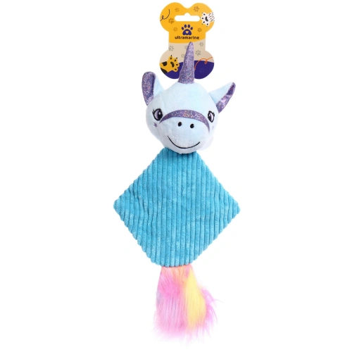 Игрушка для собак средних и малых пород "ЗООГРАД", единорог, с пищалкой и шуршалкой, 35*16см (лейбл)