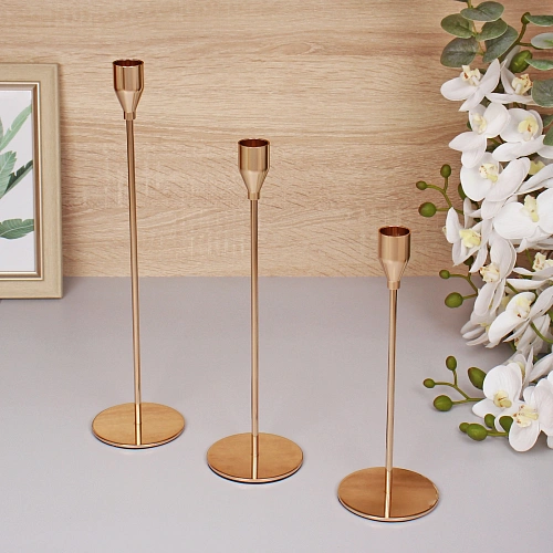 Подсвечники SUNSHINE 23 2832 см набор 3 шт), Золото_6