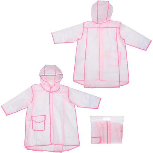Дождевик-плащ "Neo" с капюшоном и завязками, на кнопках, цвет розовый, р. XXL(72*61см.)