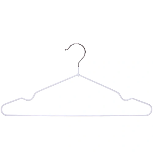 Плечики металлические нескользящие с полимерным покрытием 10шт ТАРТИТАН, цвет белый, 40см (Селфи)_7