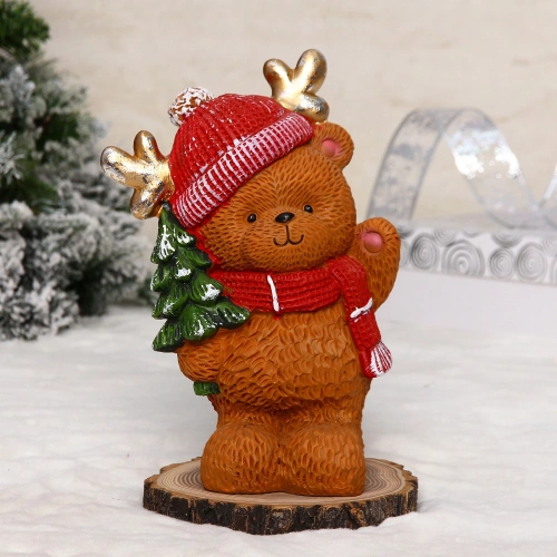 Фигурка новогодняя "Мишка с ёлочкой" 16*11*23 см
