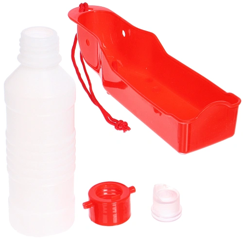 Поилка портативная прогулочная ЛЮБИМЫЙ БРО, цвет красный, 20см 250мл _9