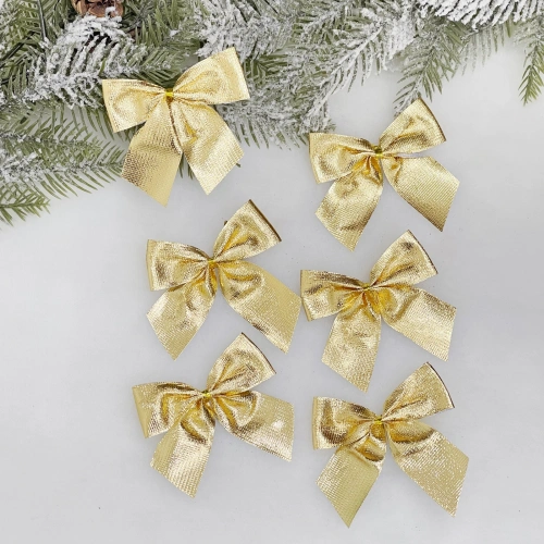 Бант на ёлку "Золотой шик" 9*7см (набор 6шт)