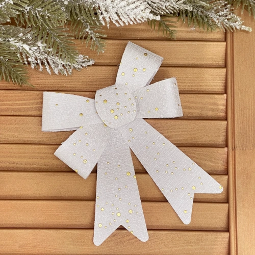 Бант на ёлку "Волшебство" (набор 2 шт) 13*17 см, Золото