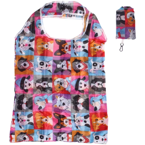 Сумка - шоппер с карабином "ИДЕЯДОМА", принт собачки, 60*38см/нагрузка до 10кг (инд. пакет истикер)