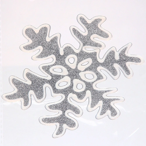 Наклейка  Новогодняя снежинка 1520, серебро_3