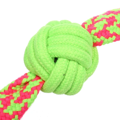 Игрушка-канат для всех пород собак Счастливый хвост!, цвет ярко-зеленый, 406см90гр_3