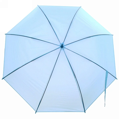 Зонт-трость женский "Классический" цвет голубой, 8 спиц, d-92см, длина в слож. виде 71см