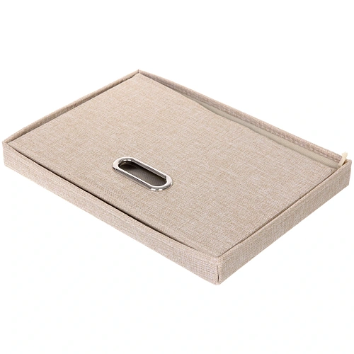 Коробка для хранения вещей складная с крышкой ДЭСТРА, цвет светло-бежевый, 372726см_4