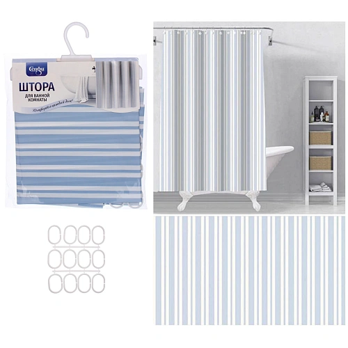 Штора для ванной EVA 180*180 "Селфи" Модена