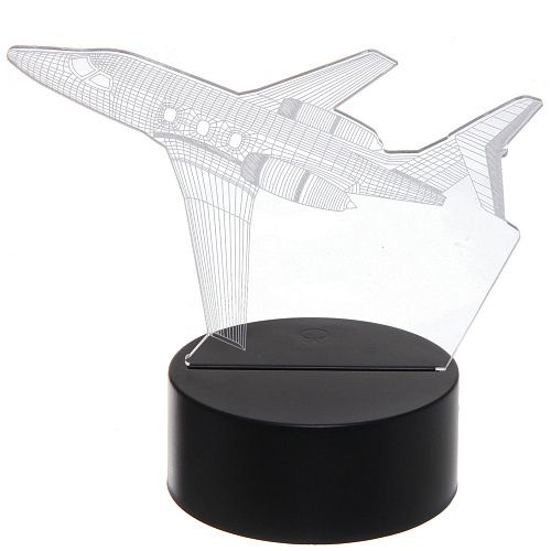 Светильник ночник 3D-Самолёт на пластиковой подставке, с включателем USB_3