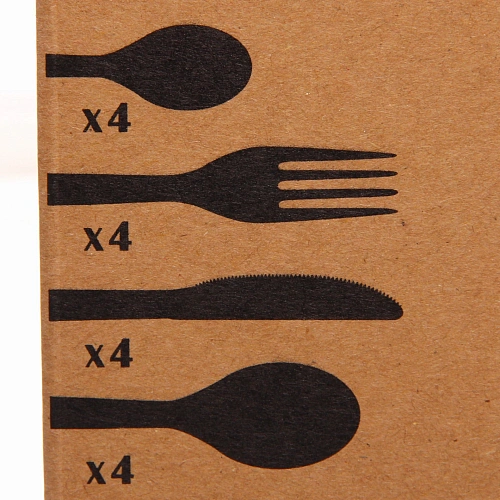 Набор столовых приборов SANLI 16шт (4ножа, 4вилки, 4стложки, 4чложки), цвет серебро, прямой_5