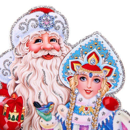 Плакат Дед Мороз с внучкой 50 см_5