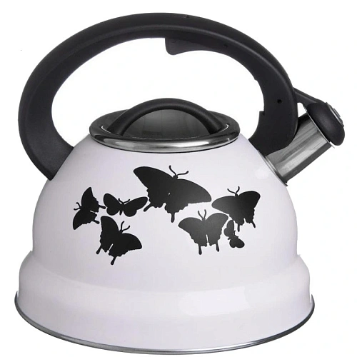 Чайник из нержавеющей стали 2,5л индукционное дно, меняет цвет Бабочки Катунь КТ-132_4