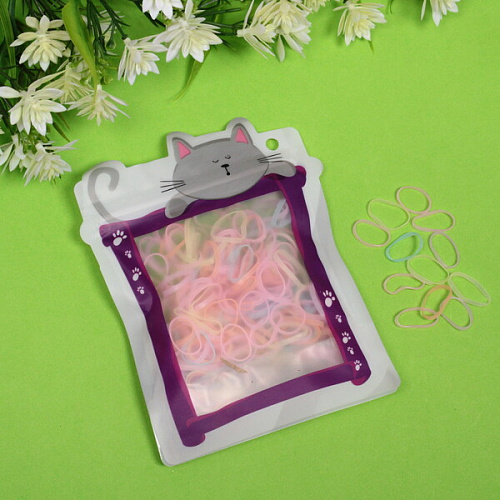 Резинки для волос силиконовые100шт  Mini miracle - Марта, цвет микс , 10,514,5см_3