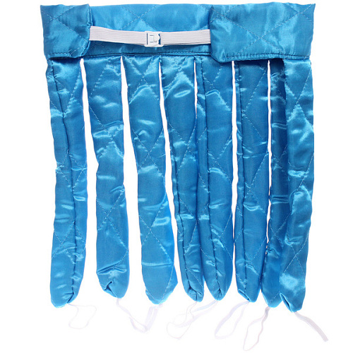 Мягкие атласные бигуди на ленте KUDRI, цвет бирюзовая волна, 53-63 на 30см_4