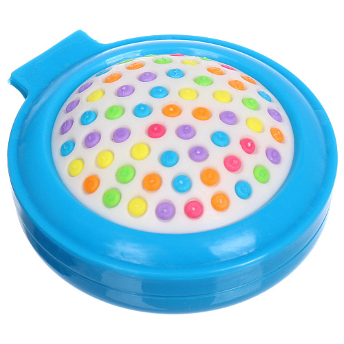 Расческа массажная детская складная Barbariska, с зеркалом, стильная Аннет, разноцветные зубчики, цвет сине - голубой, d-7см_6