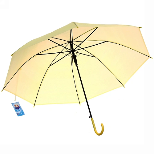 Зонт-трость женский Классический цвет желтый, 8 спиц, d-92см, длина в слож виде 71см_3