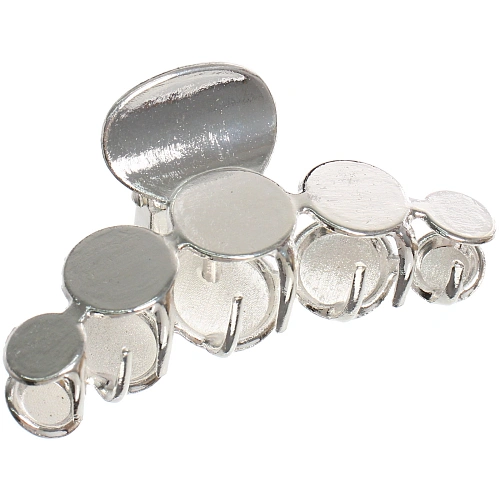 Заколка - краб для волос на блистере PREMIUM, сефора, цвет серебро и золото, 6см●_7