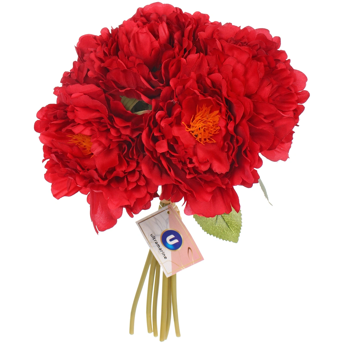 Искусственные цветы "Пионы" 28см букет 6 шт красные
