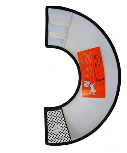 Воротник ветеринарный на липучках "ЛЮБИМЫЙ БРО", окружность шеи 19 - 26см, диаметр 38см (пакет)